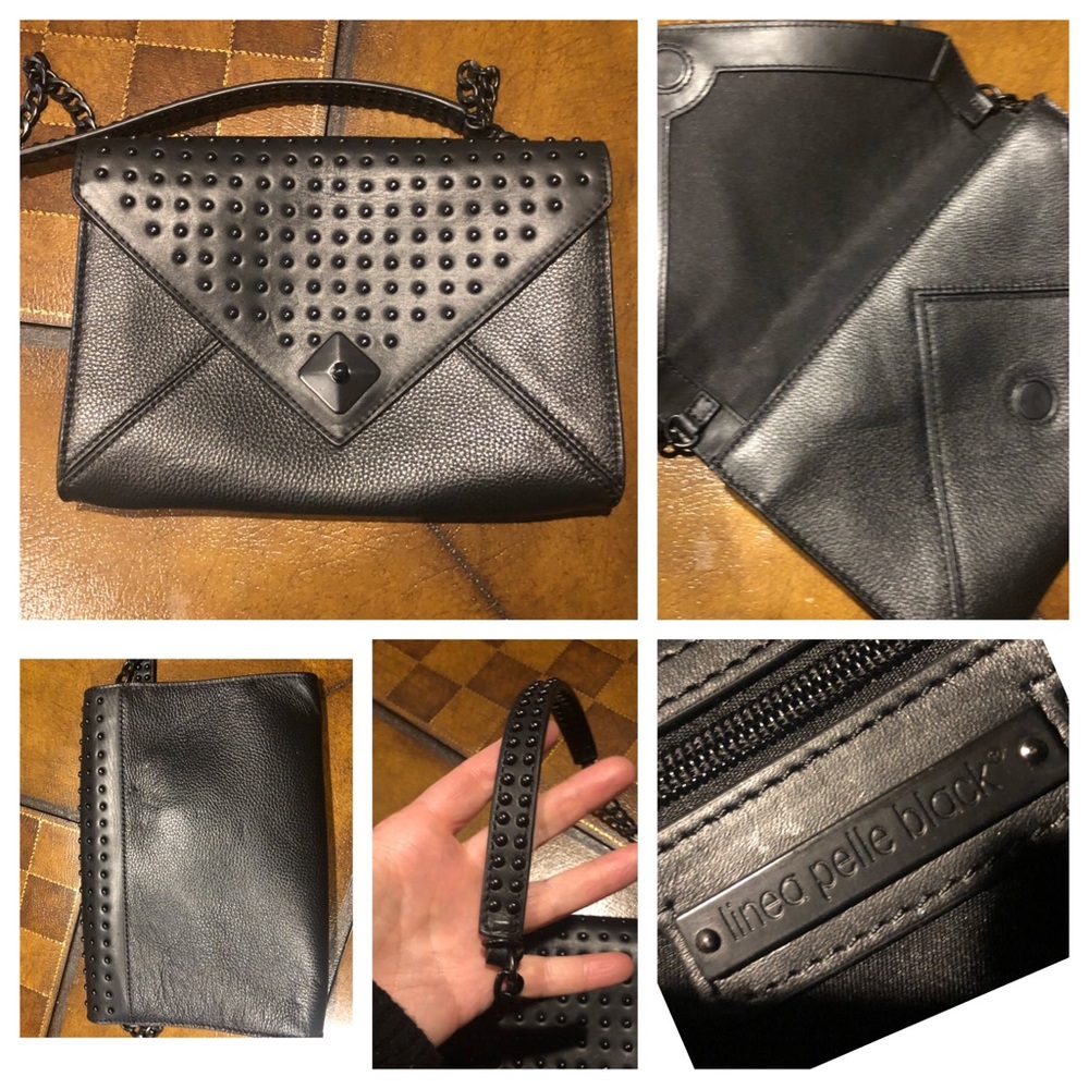 Linea Pelle grommet dress bag black